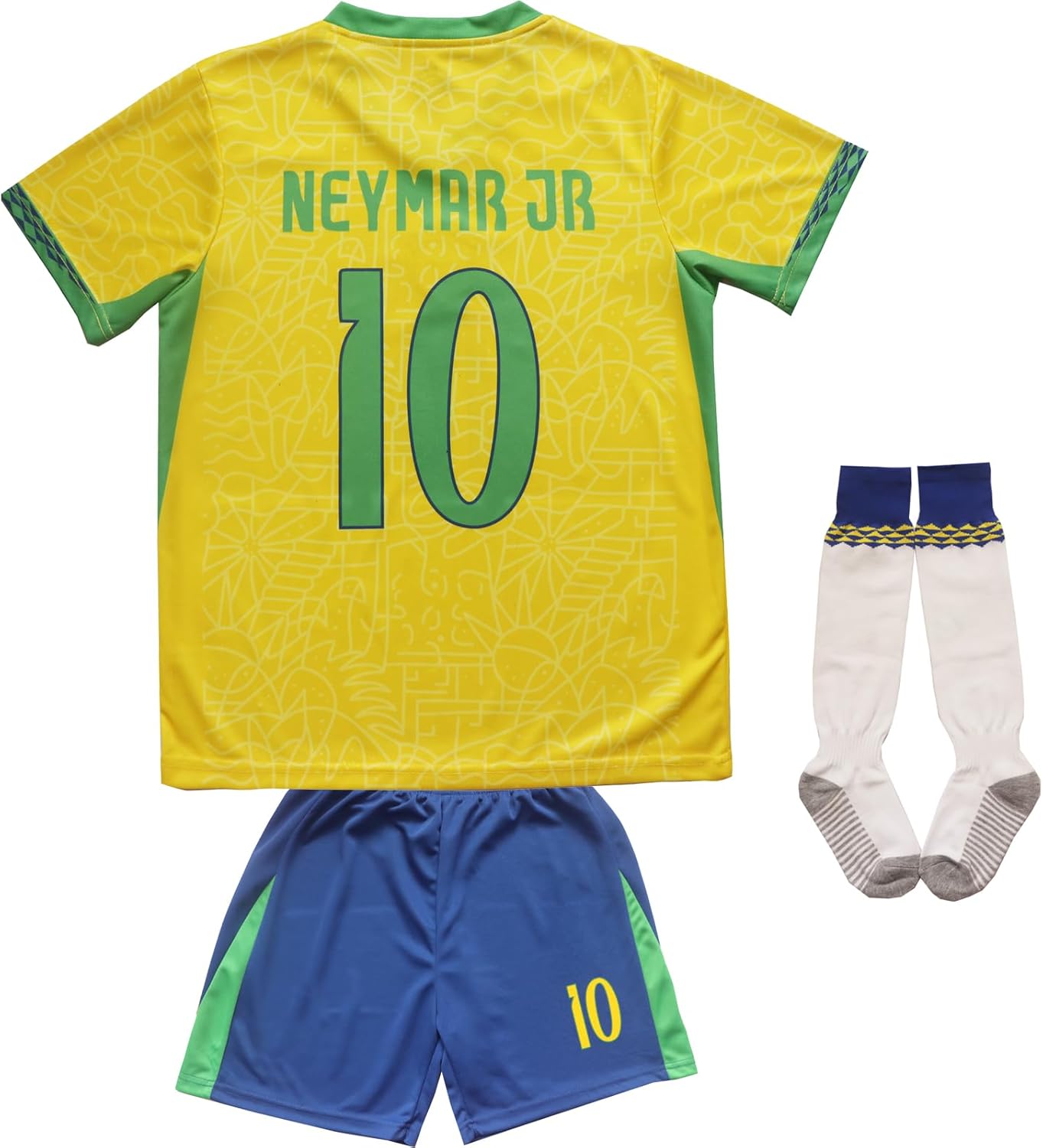 2024 Brazil #10 Copa-American Neymar Kids Soccer Jersey Set