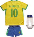 2024 Brazil Neymar Jr. #10 Kids Soccer Jersey Shorts Socks Set