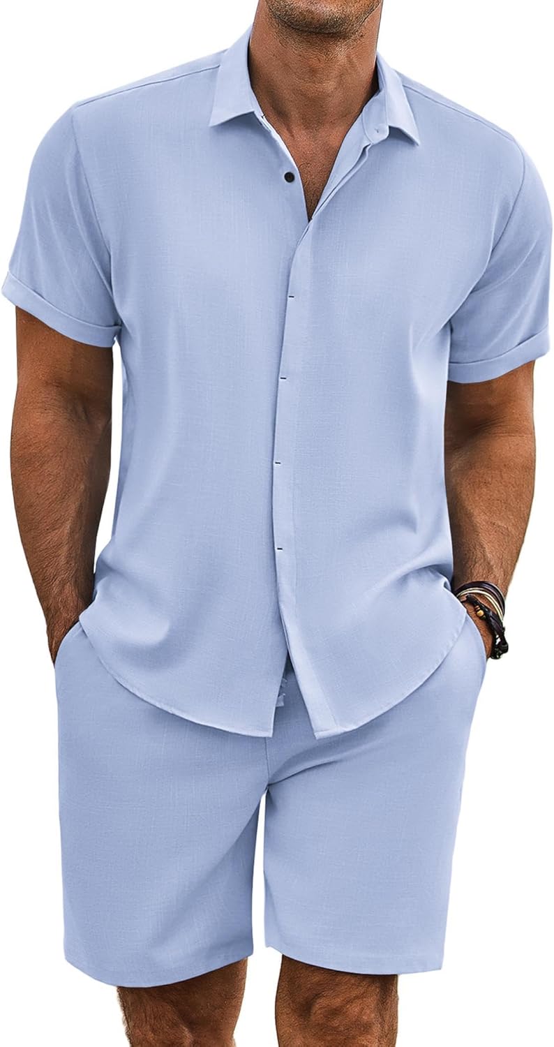 COOFANDY Men's Summer Beach Outfits for Vacation and Fun