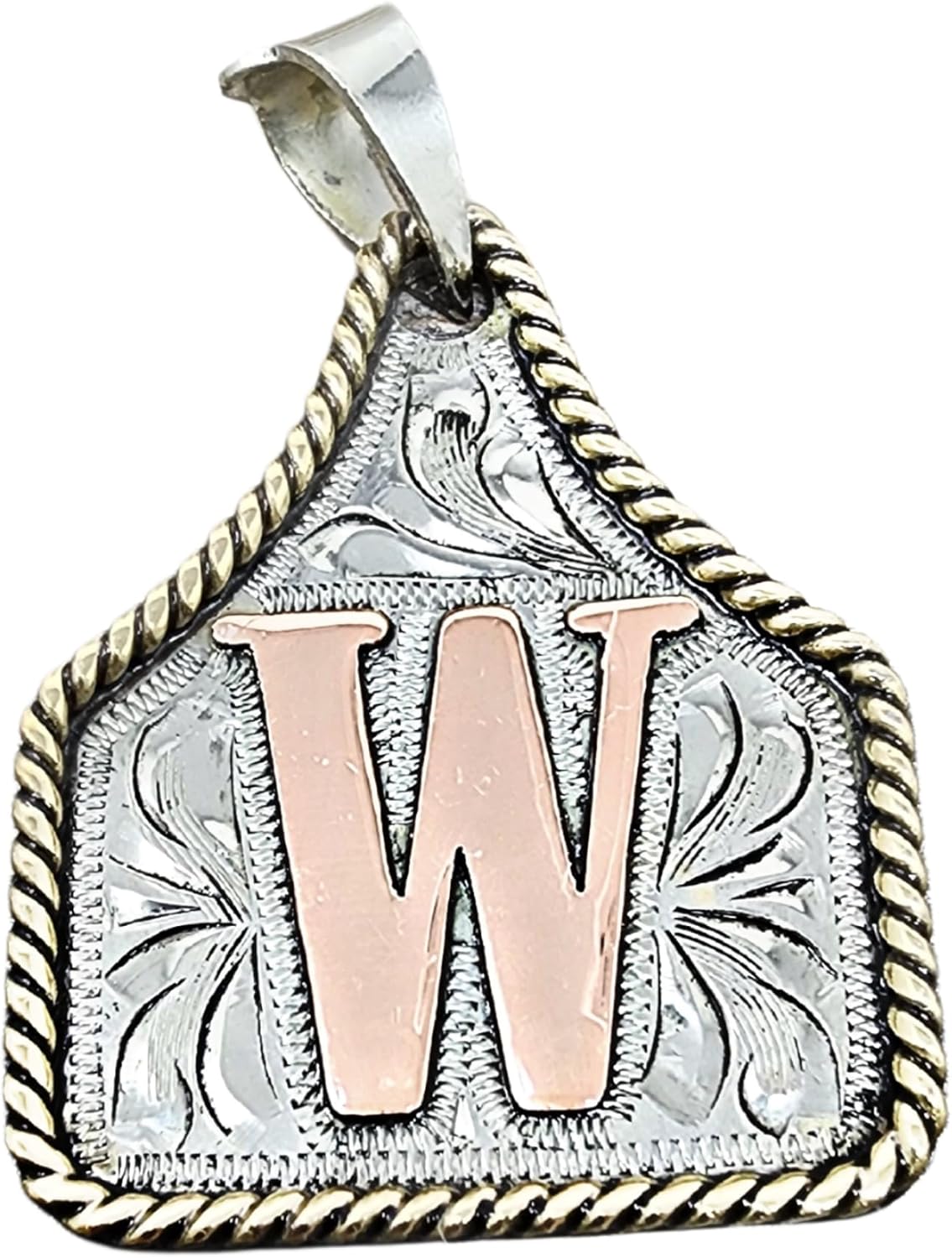 Handmade Cow Tag Copper Initial Necklace for Unique Style
