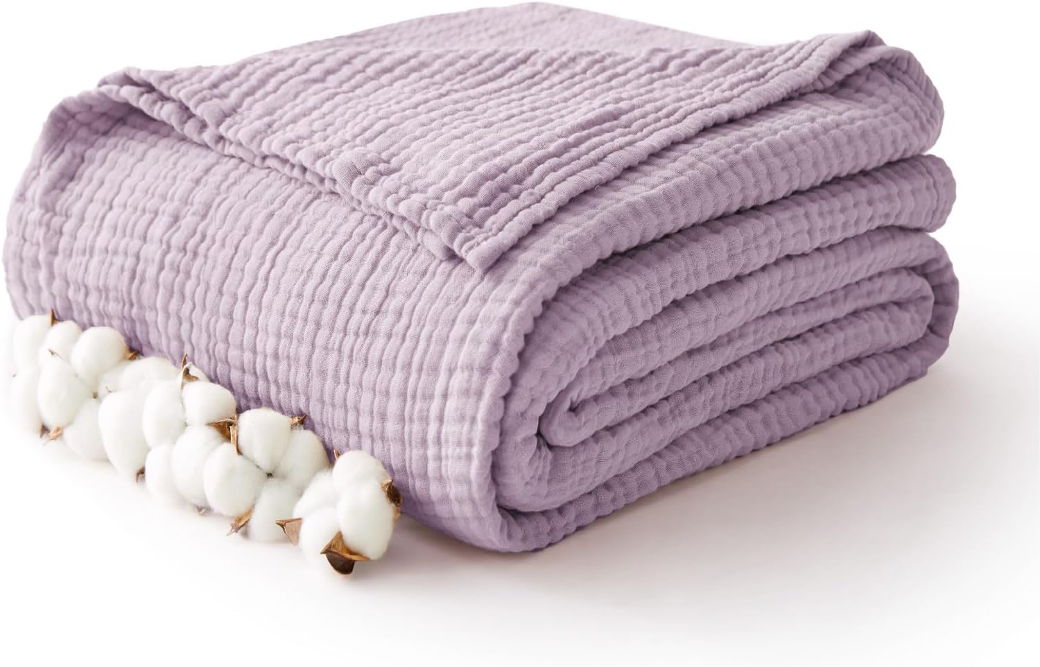 100% Cotton Muslin Blanket Twin for All Seasons in Lavender