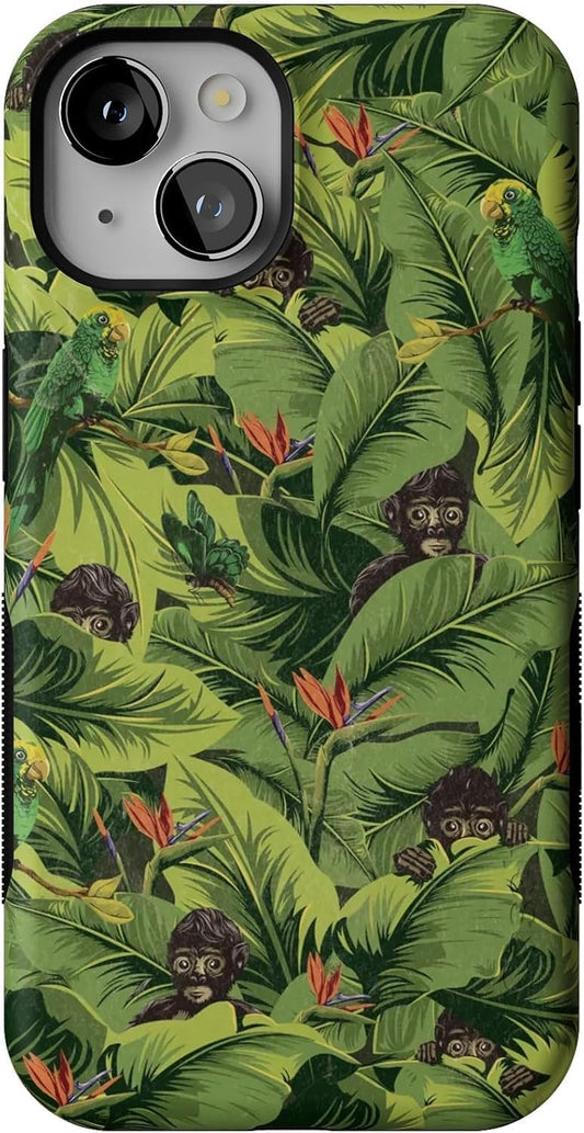 Casely iPhone 14 Case with Frida Kahlo Floral Jungle Design