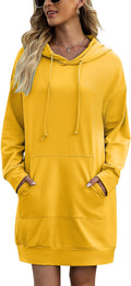 Women Hoodies Dress Tunic Sweatshirt - Oversized Pullover Dress