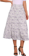 Floral A-line Midi Skirt for Women by Allegra K - Perfect for Summer