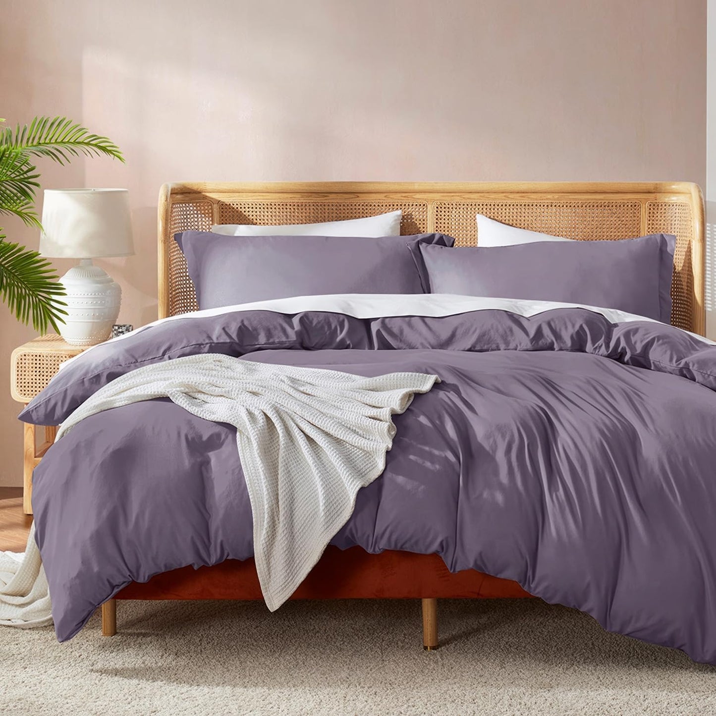 Nestl Grayish Purple King Duvet Cover Set for Ultimate Comfort