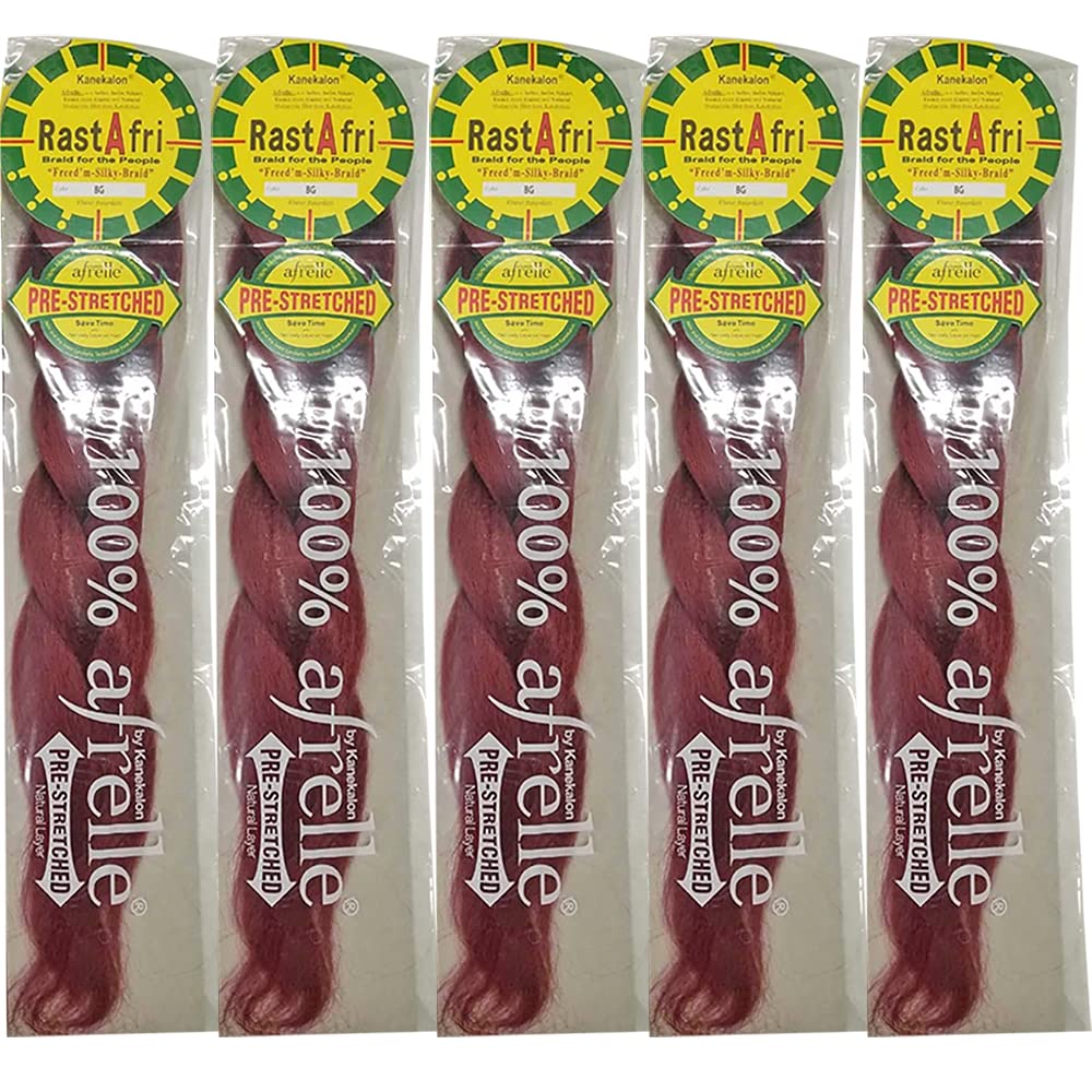 RastAfri Pre-Stretched Silky Braiding Hair in Burgundy Review