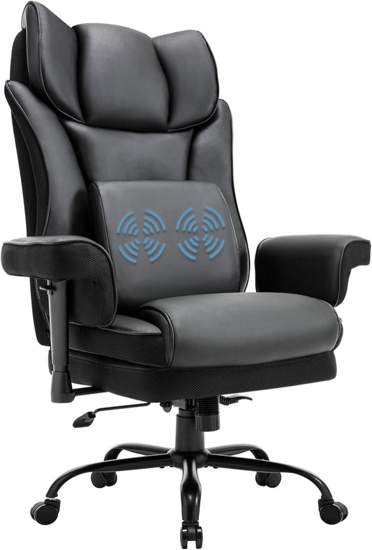 High Back Office Chair with Massage Lumbar Support for Comfort