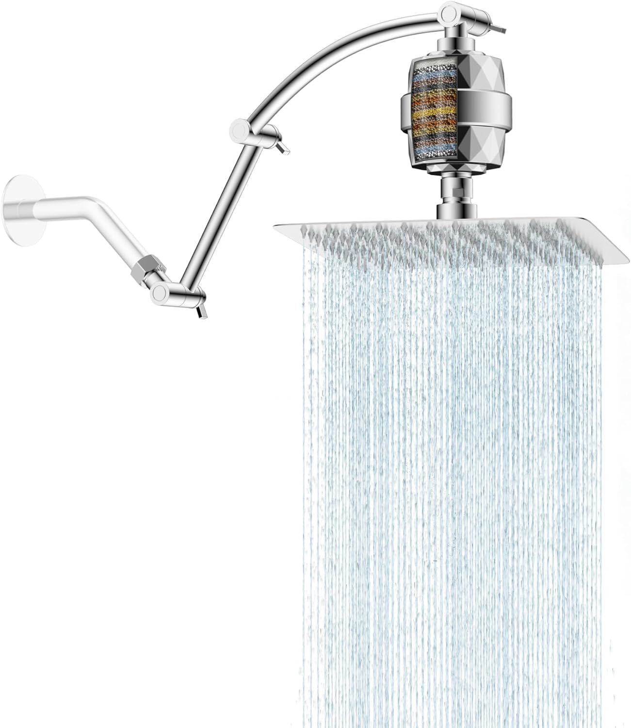 Hibbent 10ft' High Pressure Rainfall Shower Head with Filter