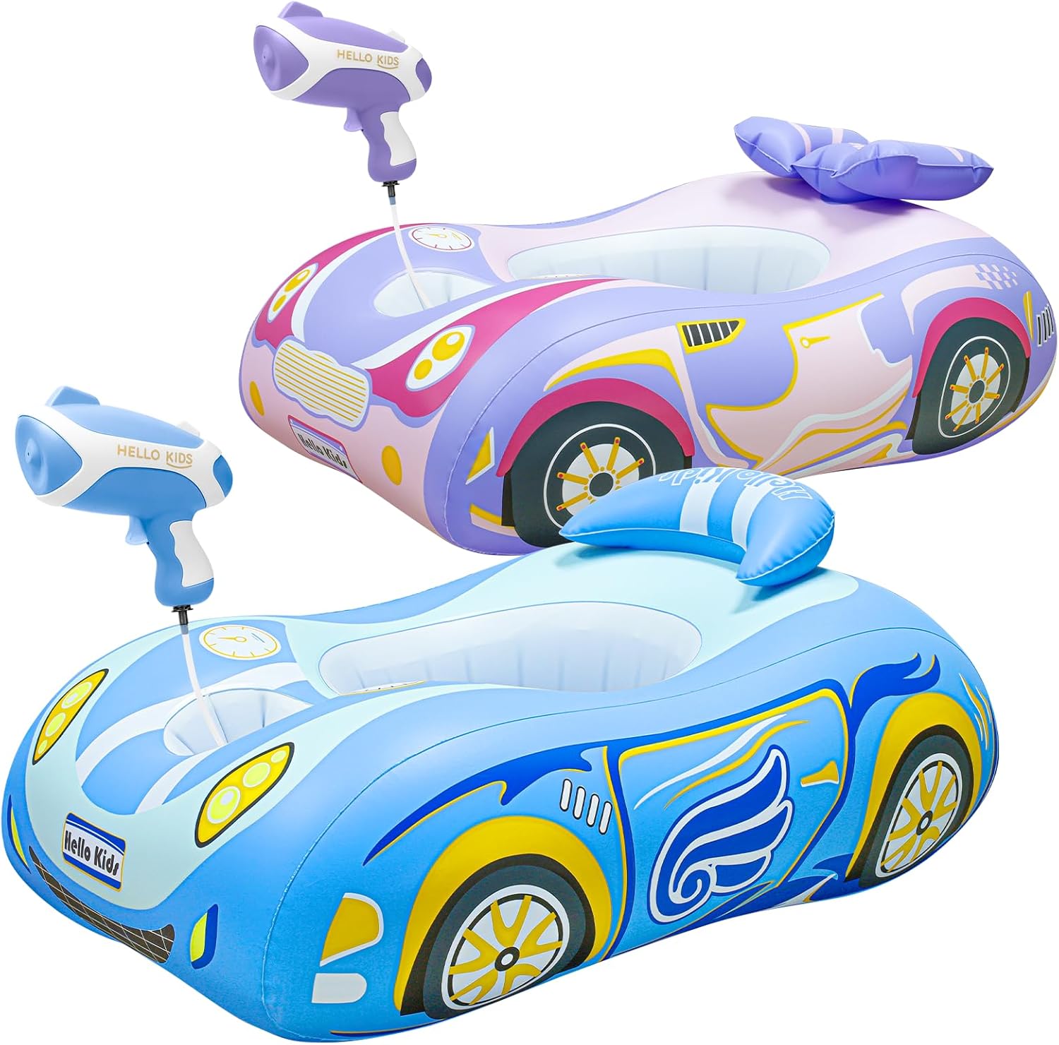 2 Pack Automatic Water Gun and Inflatable Car Pool Float