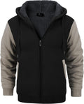 Mens Fleece-Lined Zip Up Hoodie for Cold Weather - Thick Warm Jacket