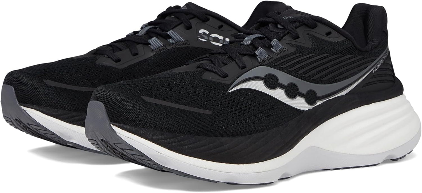 Saucony Men's Hurricane 24 Triple Black Shoes for Maximum Comfort