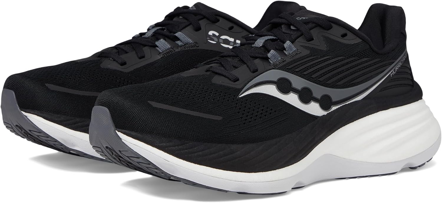 Saucony Men's Hurricane 24 Triple Black Shoes for Maximum Comfort