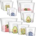 Reusable Storage Bag 8 Pack - Silicone Stand-Up Zip Lock Bags