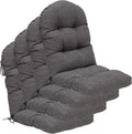 Indoor/Outdoor High Back Chair Cushion for Adirondack Chairs - 4 Pack
