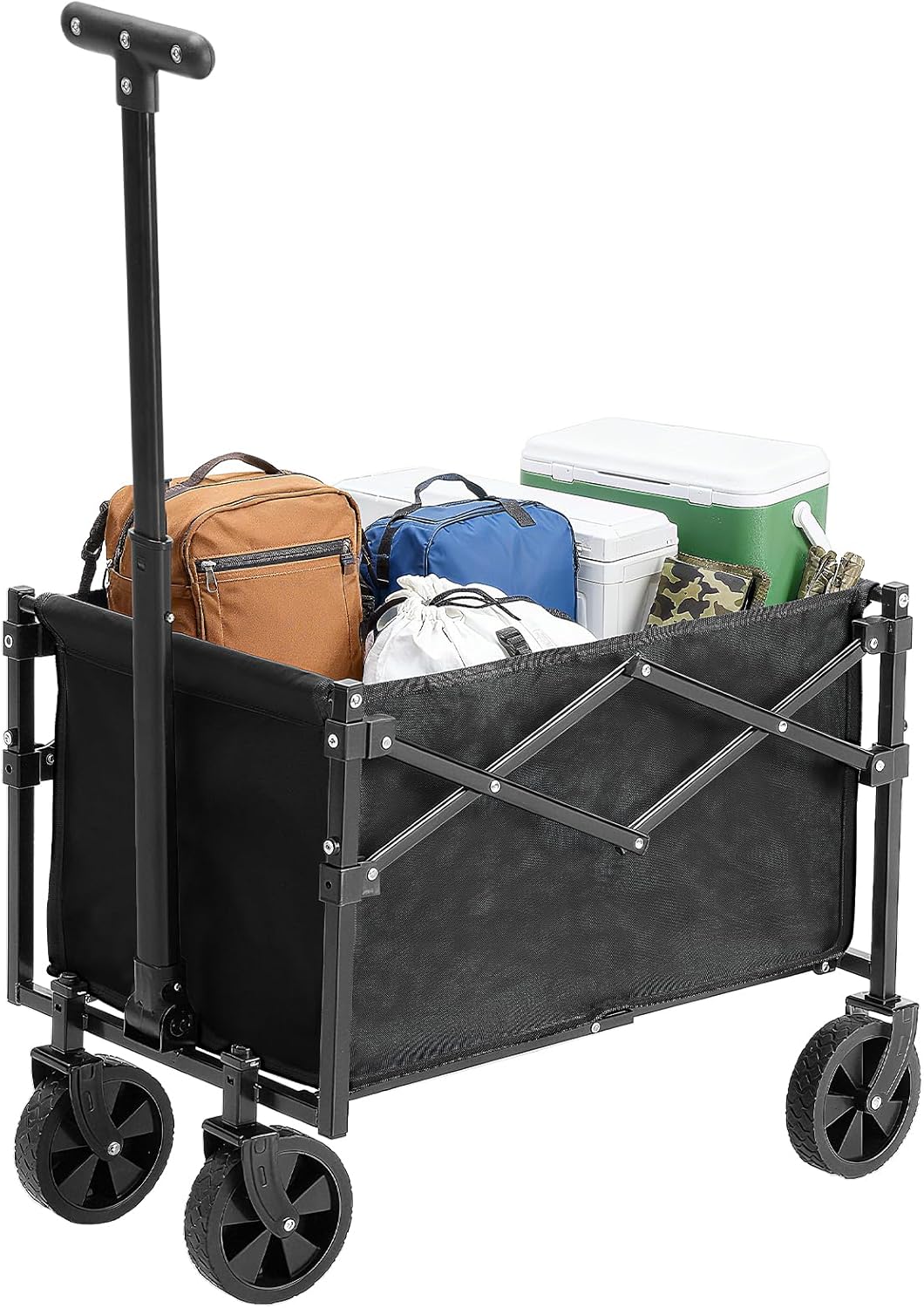 DUMOS Collapsible Wagon with Wheels for Easy Transport