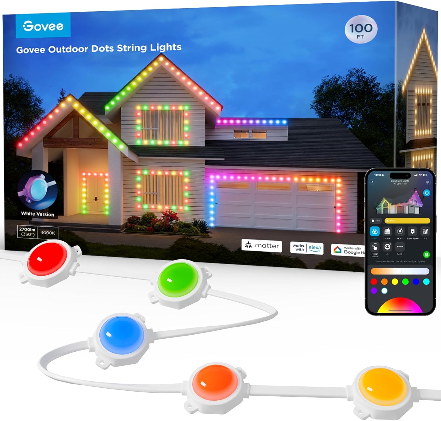 Govee Outdoor LED Strip Lights for Halloween and Christmas Decor