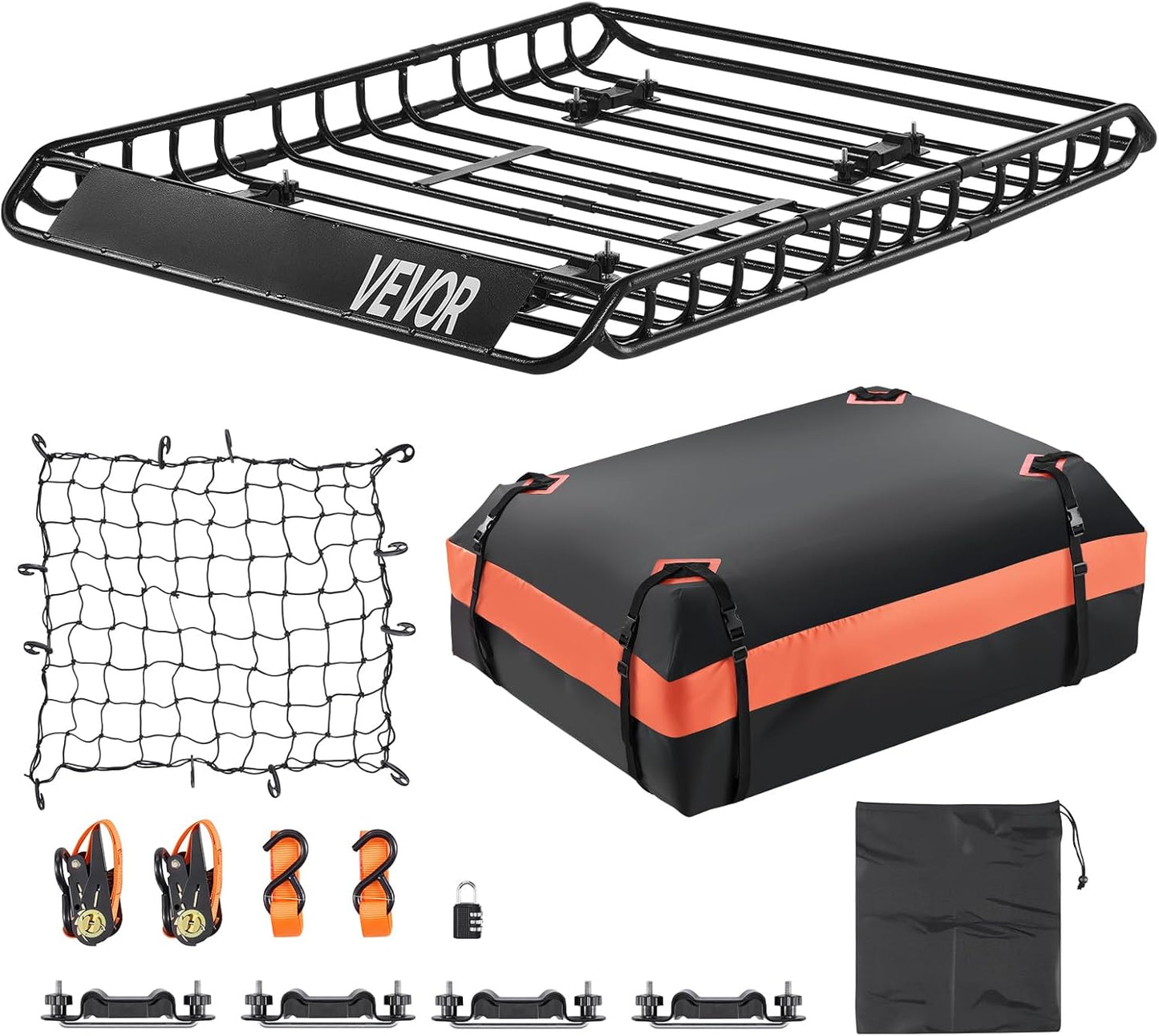 VEVOR Roof Rack Basket for SUVs and Trucks - 200 lbs Capacity