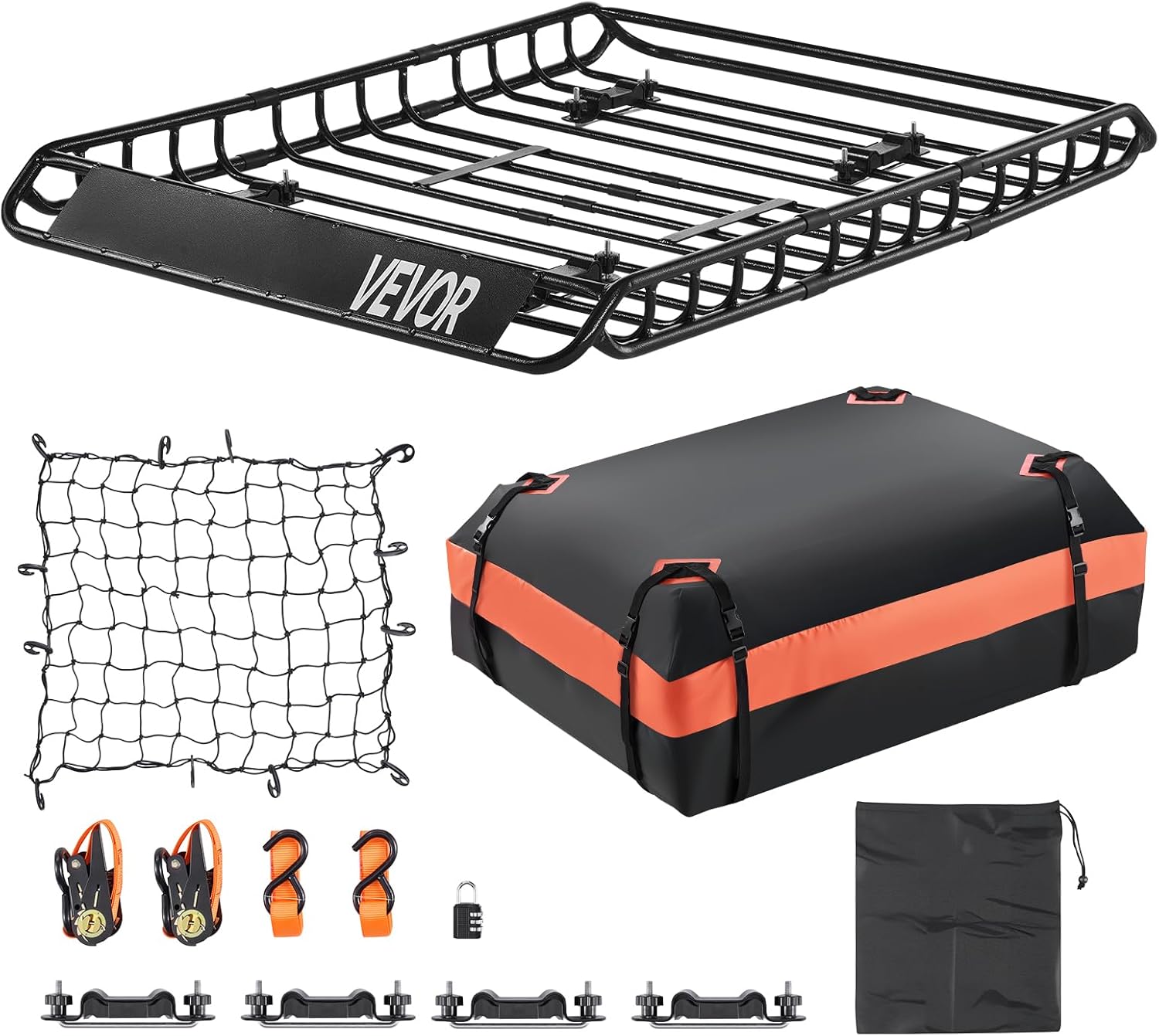 VEVOR Roof Rack Basket for SUVs and Trucks - 200 lbs Capacity