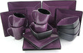 Elama Stoneware Square Dinnerware Dish Set 16 Piece - Solid Purple