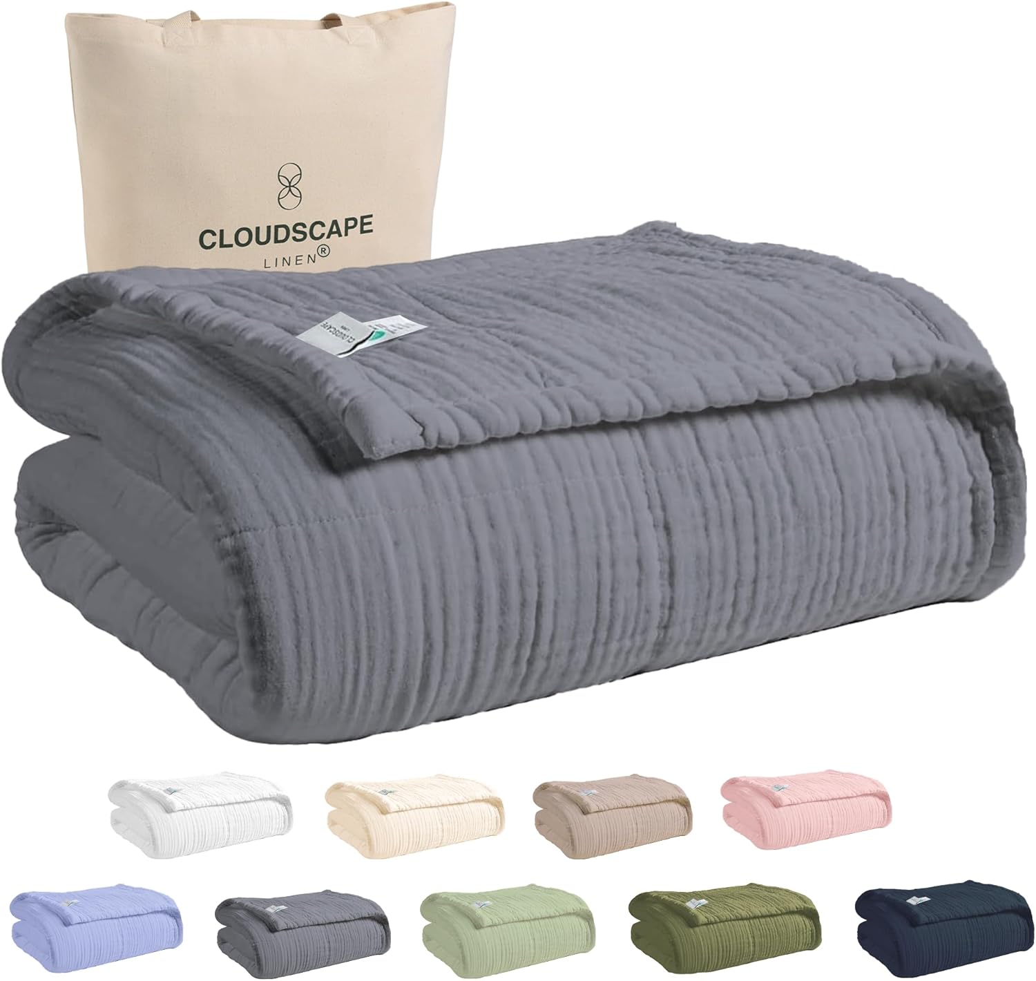 Cloud Scape Linen Extra Large Muslin Throw Blanket for Comfort