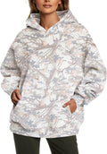 Womens Camo Hoodies Fleece Oversized Hooded Sweatshirts - Cozy Winter