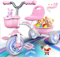Toddler Tricycle for 1-3 3-5 Year Olds - Adjustable Pink Ride