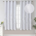 Greyish White Thermal Blackout Curtains 52W x 63L - 2 Panels