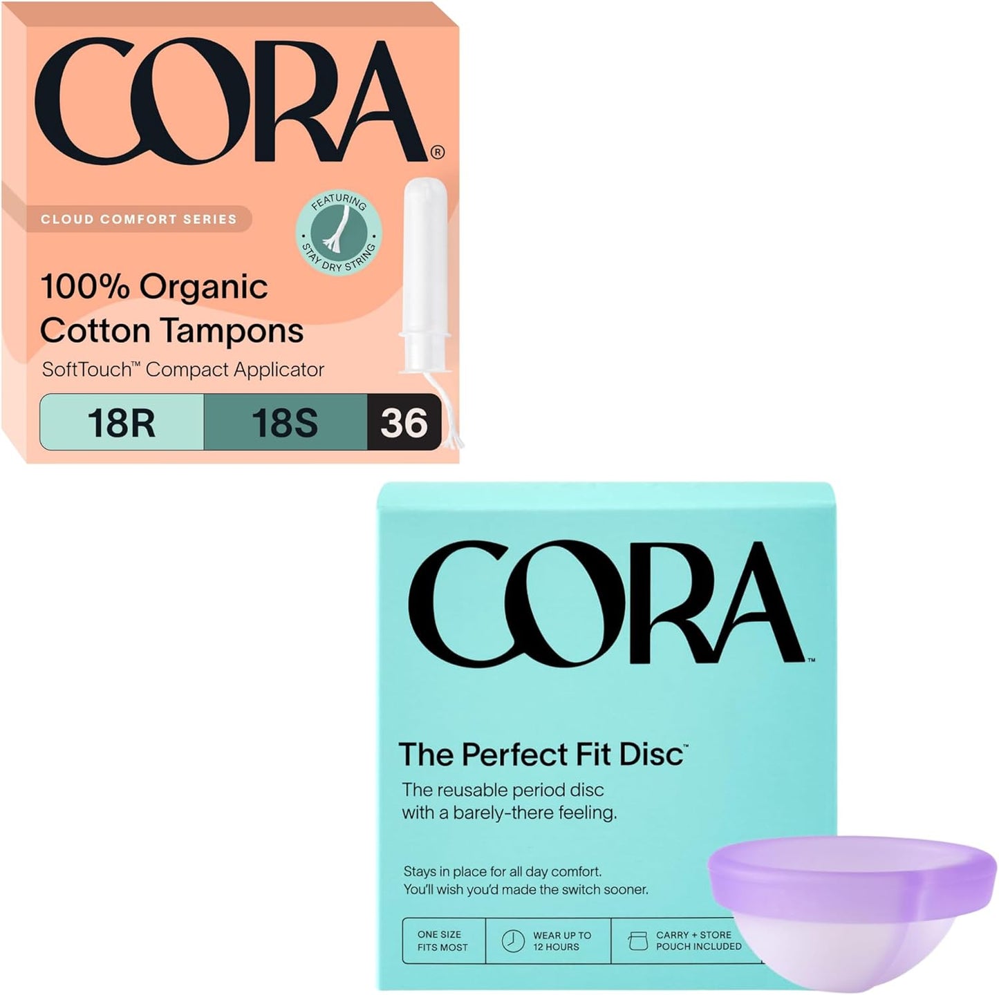 Leak-Proof Cora Tampons & Disc Pack