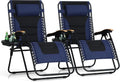Oversized Zero Gravity Recliner 30in Seat Navy Blue - Set of 2