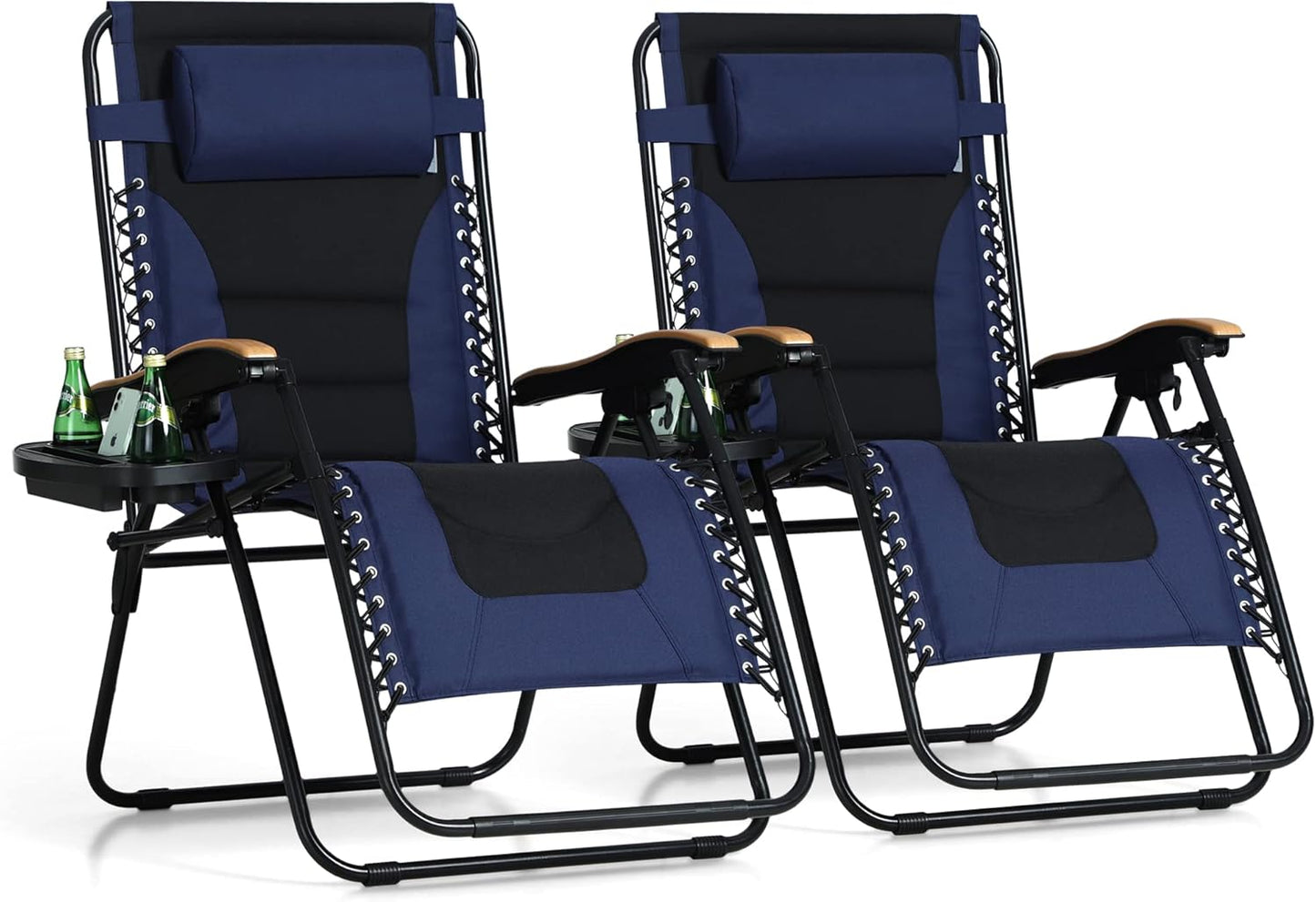 PHI VILLA XXL Oversized Padded Zero Gravity Chair Set of 2
