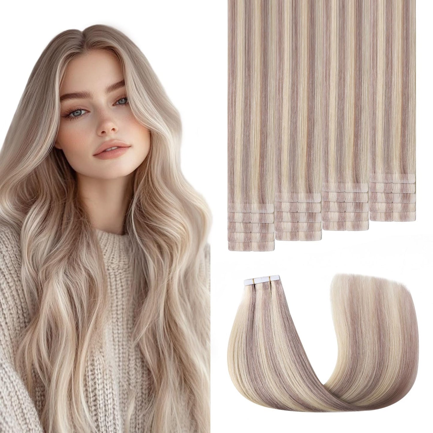 3rd-Generation Invisible Tape in Hair Extensions for Natural Look