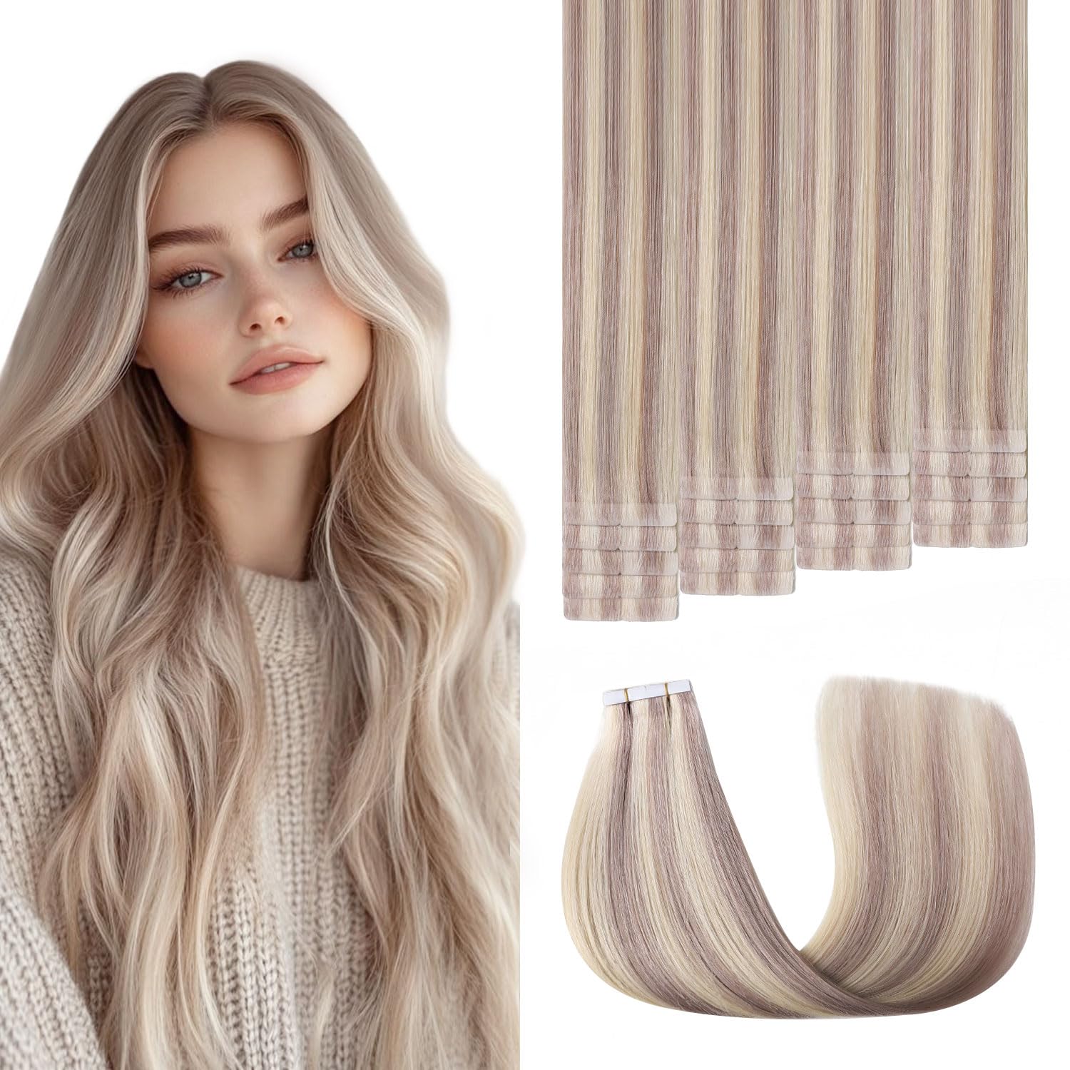 3rd-Generation Invisible Tape in Hair Extensions for Natural Look