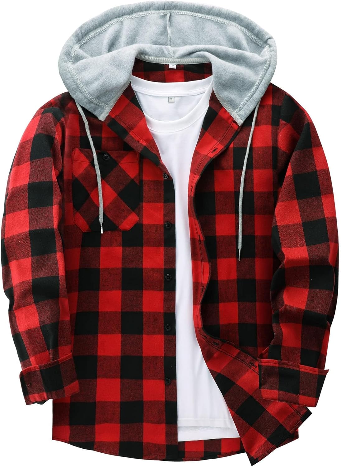 ZITY Men's Flannel Hoodie Shirt for Stylish Casual Wear