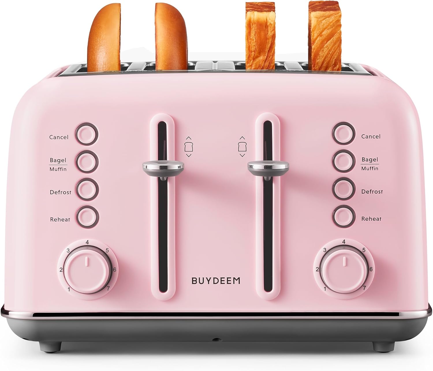 BUYDEEM DT640 4-Slice Toaster with Extra Wide Slots and Retro Design