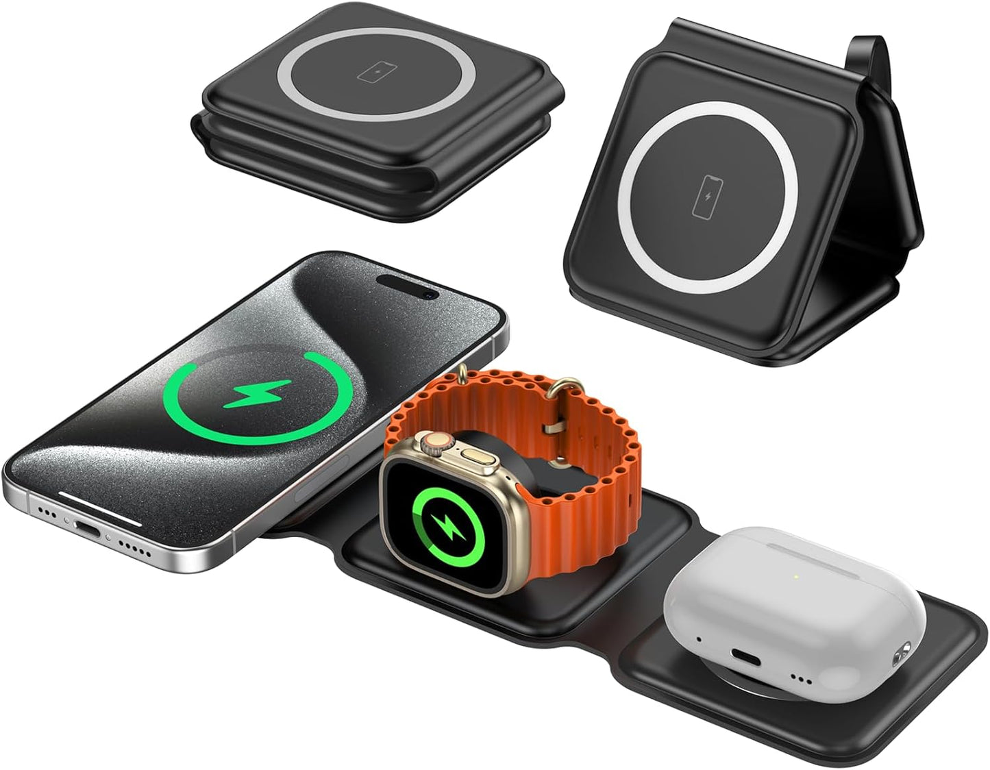 HEYLINSI Fast 3-in-1 Wireless Charger - Travel Ready