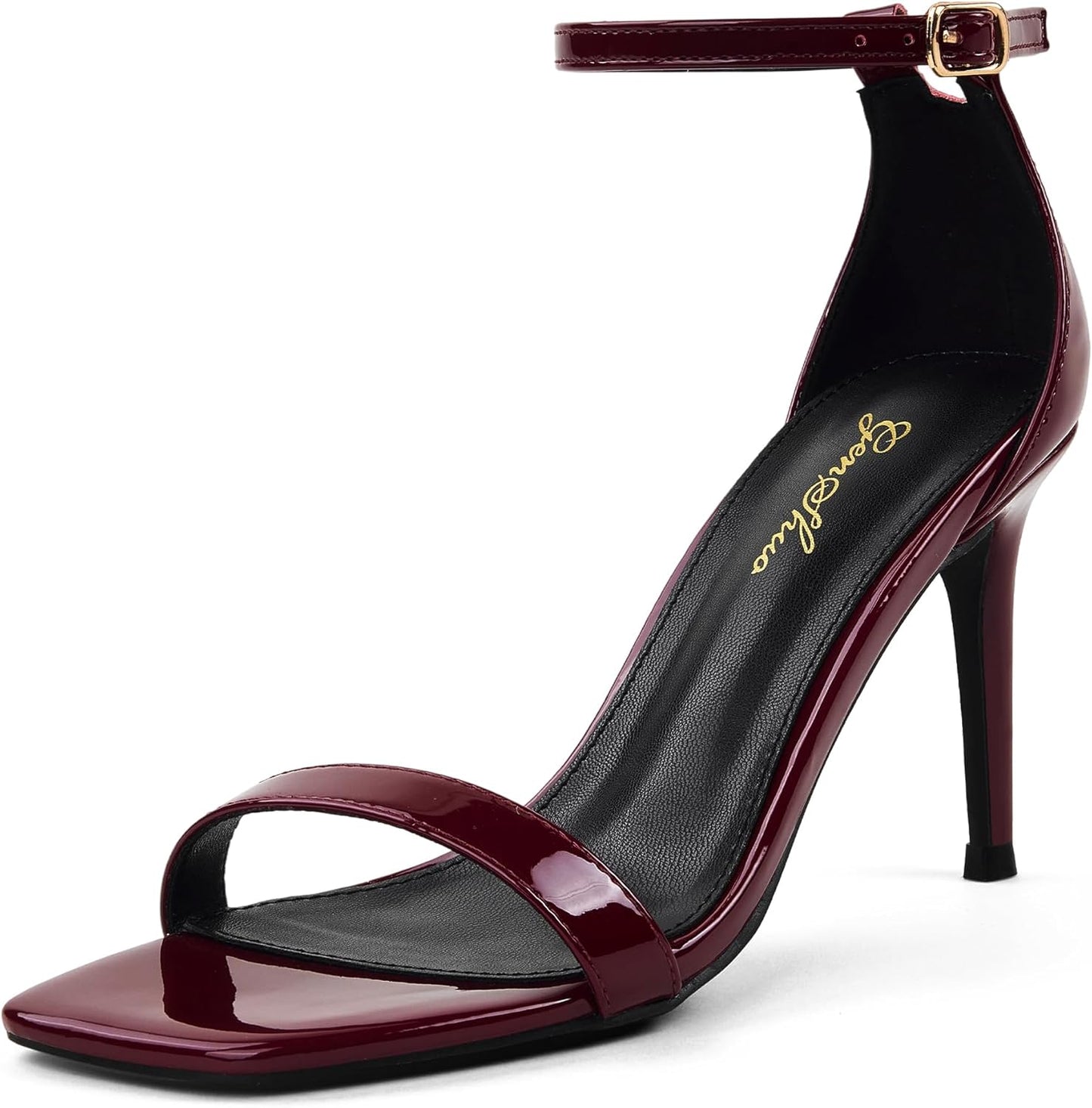 GENSHUO Women's Heeled Sandals: Strappy Stiletto Elegance