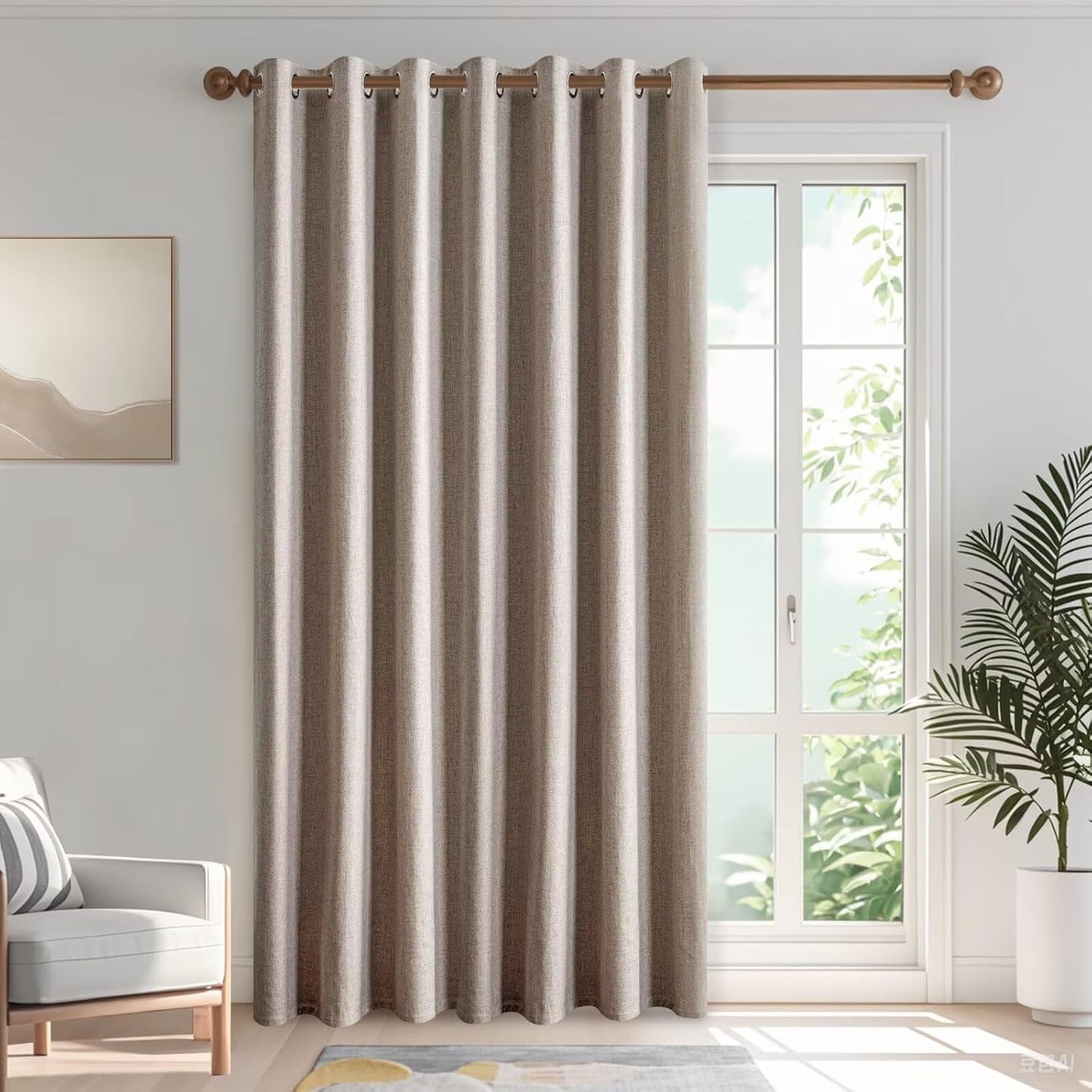 100% Blackout Curtains for Bedroom - Linen Drapes 96 Inches Long
