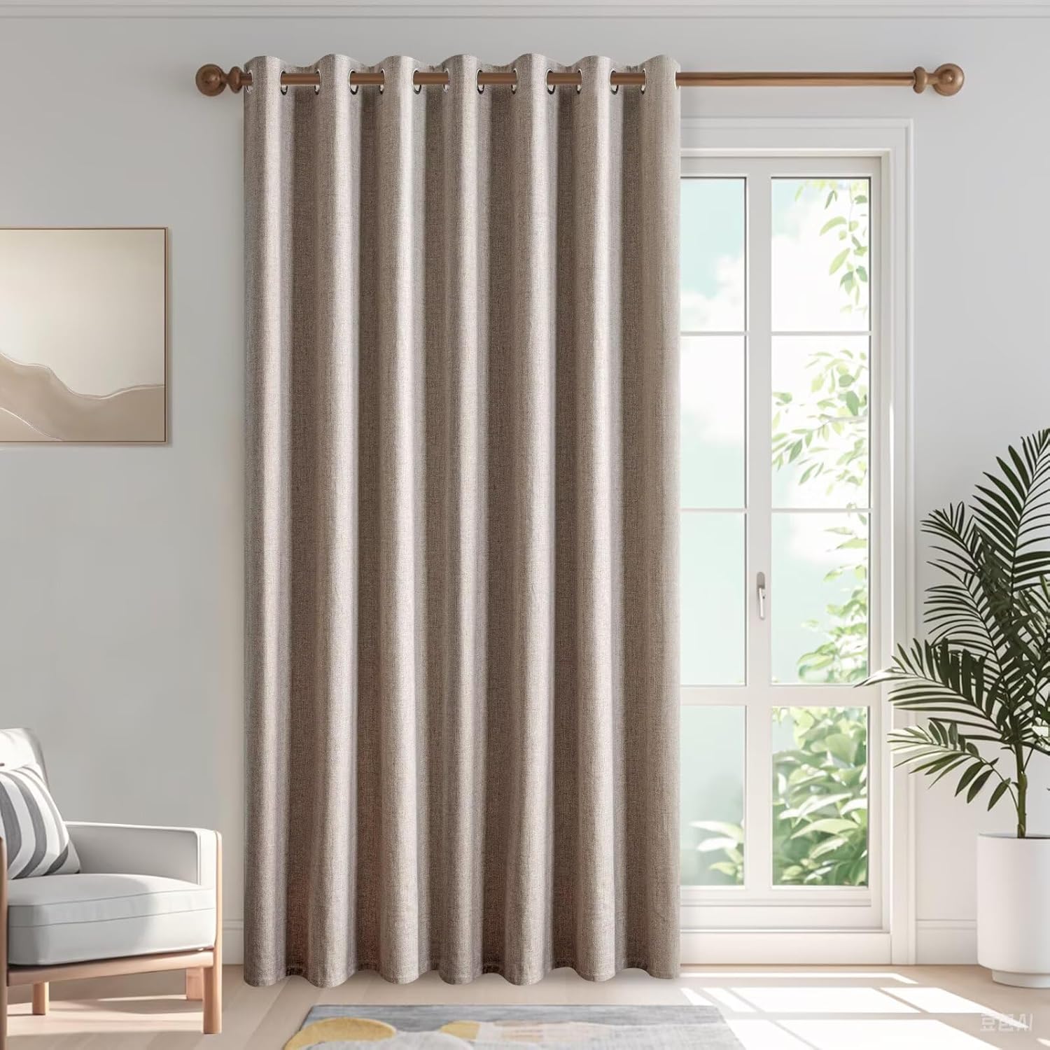 100% Blackout Curtains for Bedroom - Linen Drapes 96 Inches Long
