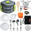 MalloMe 18pc Camping Cookware Set - Portable & Complete Kit