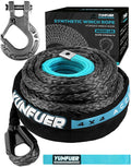 3/8 in x 92 ft Synthetic Winch Rope Cable Kit - 26000 LBS Strength
