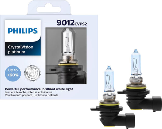 Philips 9012 CrystalVision Platinum Headlight Bulb Upgrade for Safety