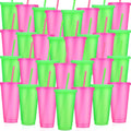 Honeydak 30 Pack Tumbler with Straw and Lid Bulk Glitter Cups - Party