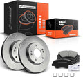 Front Vented Disc Brake Rotors + Ceramic Pads Kit - Direct Fit