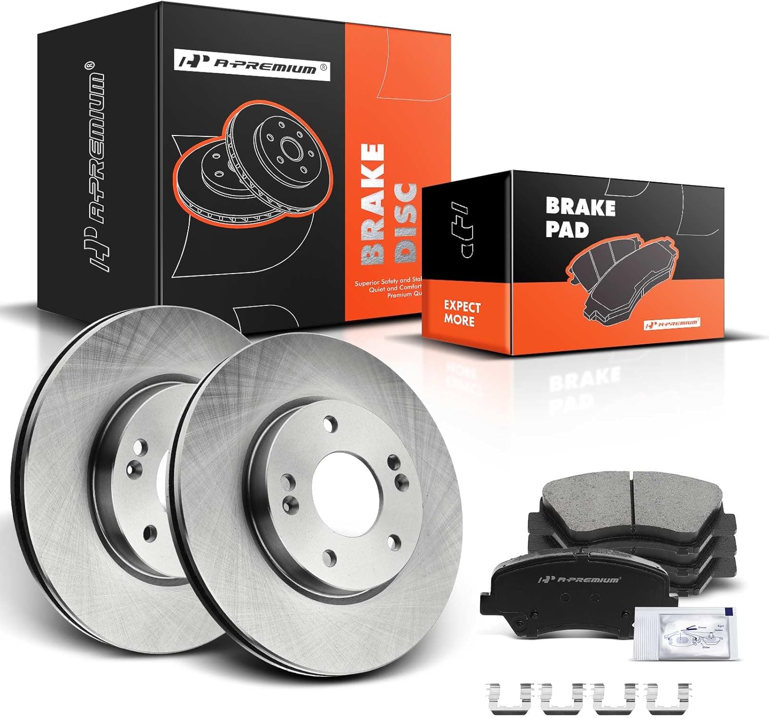 A-Premium 11.02 inch Front Vented Disc Brake Rotors and Pads Kit