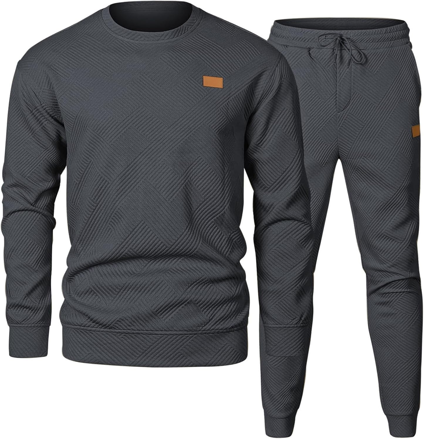 JMIERR Mens 2 Piece Outfits Knit Jacquard Tracksuit Set