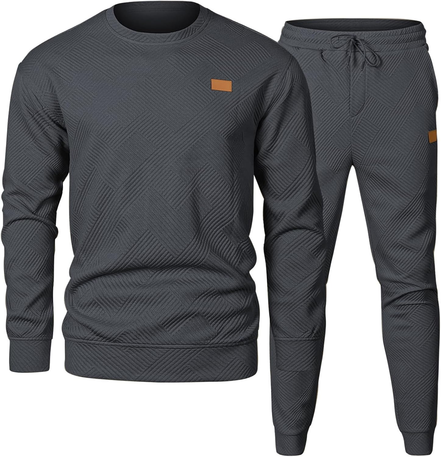 JMIERR Mens 2 Piece Outfits Knit Jacquard Tracksuit Set
