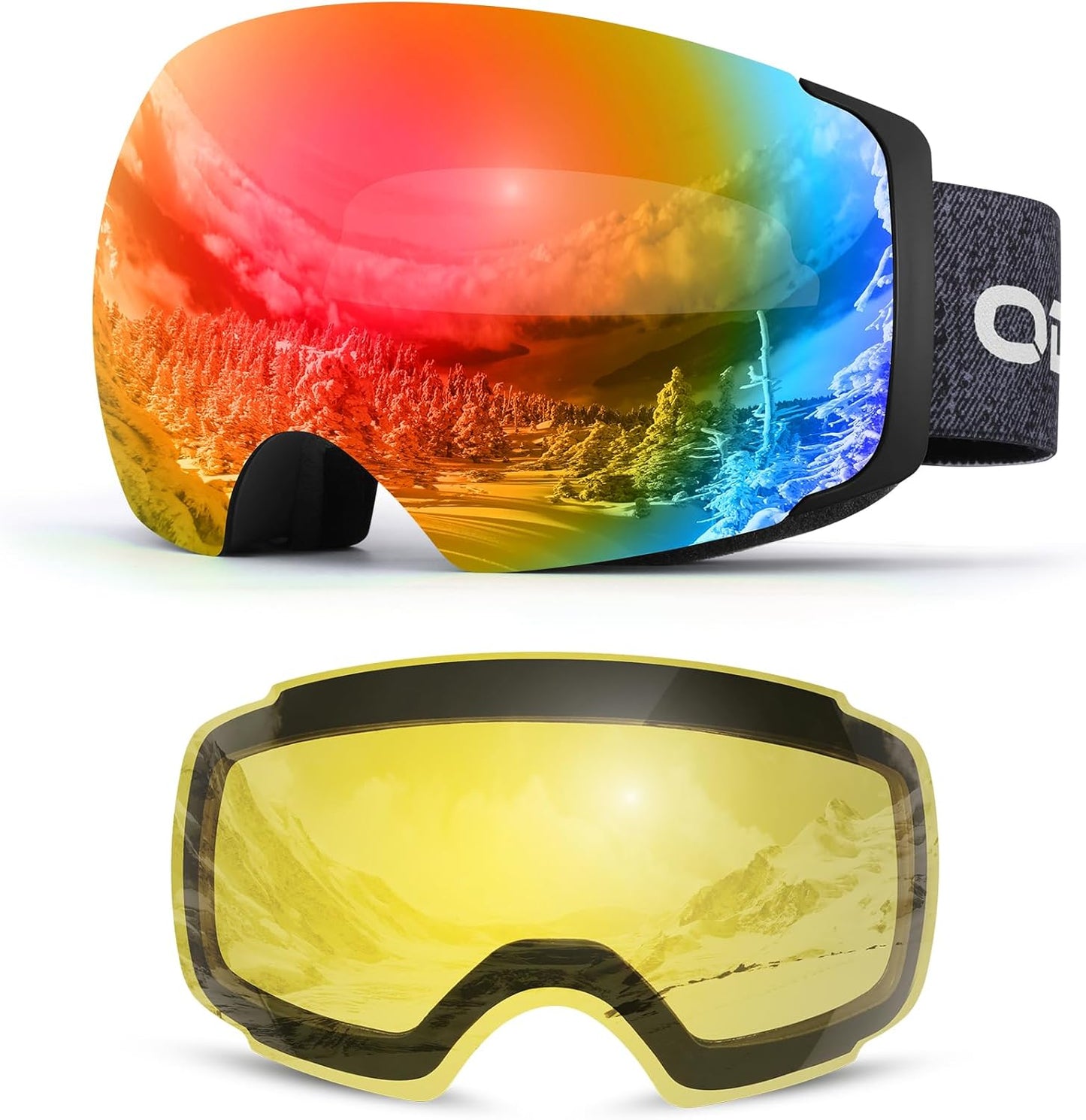 Odoland Magnetic Ski Goggles: Interchangeable Lenses