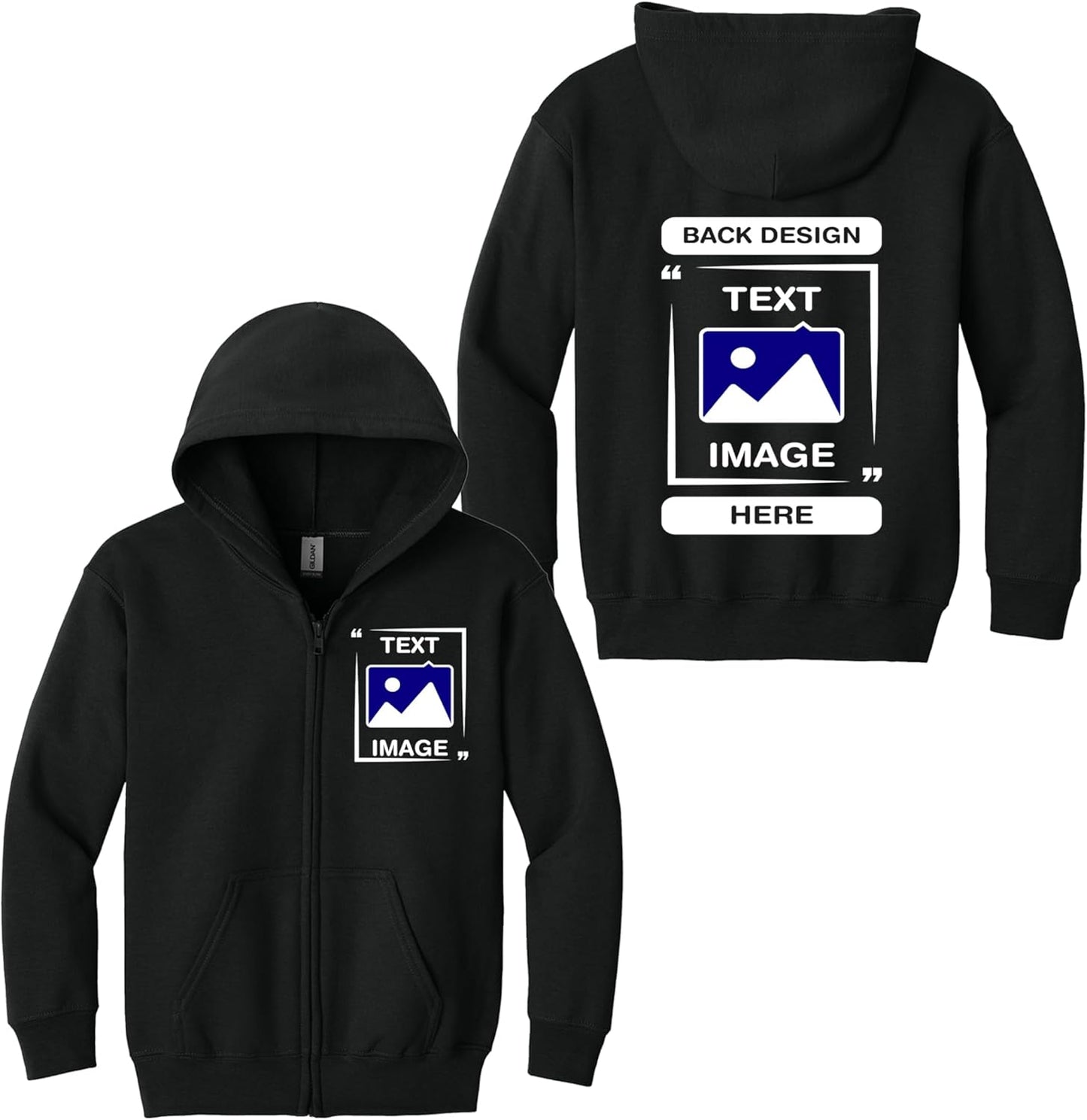 Custom Youth Zip Hoodie - Personalize with Gildan