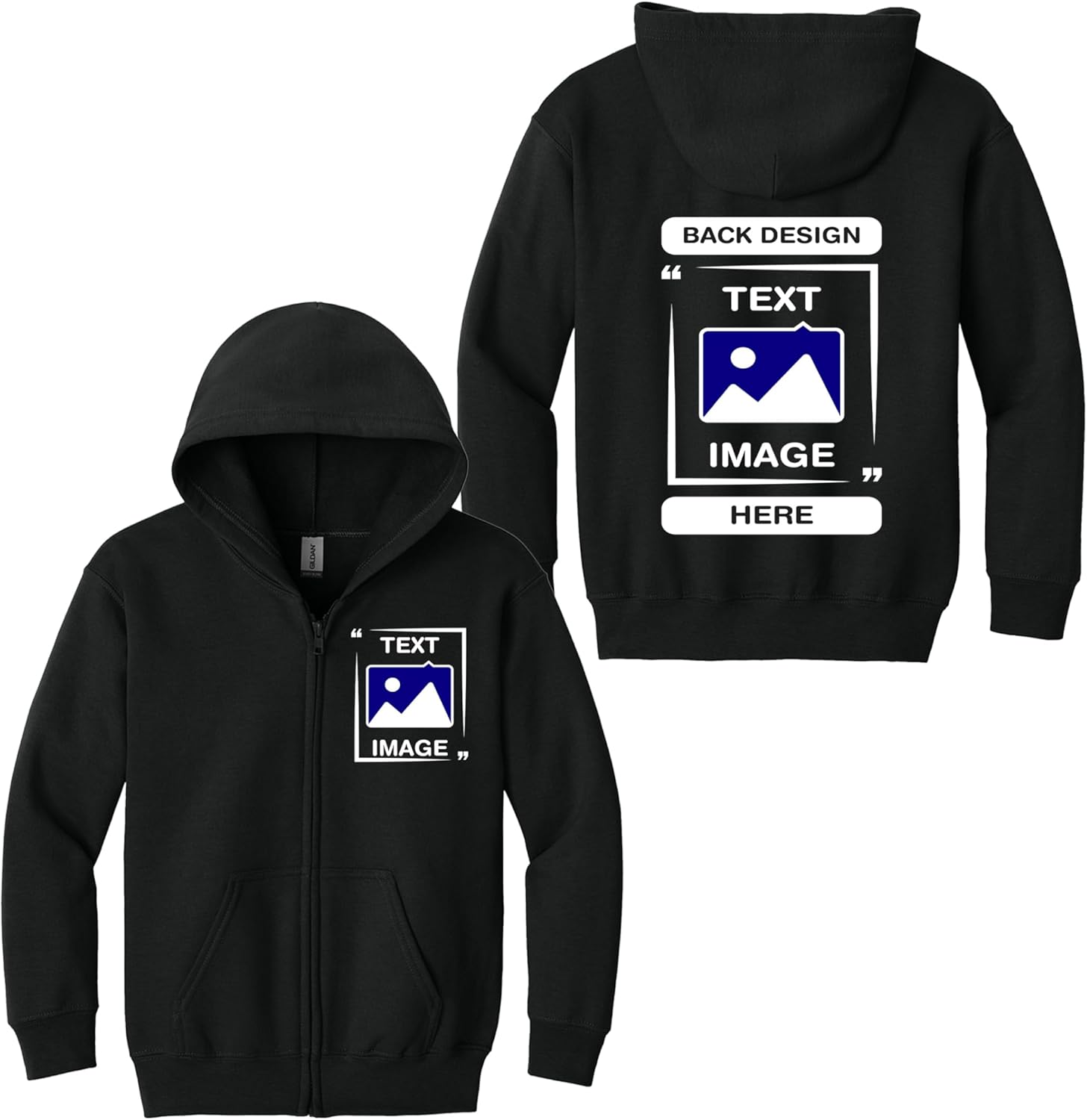 Custom Youth Zip Hoodie - Personalize with Gildan