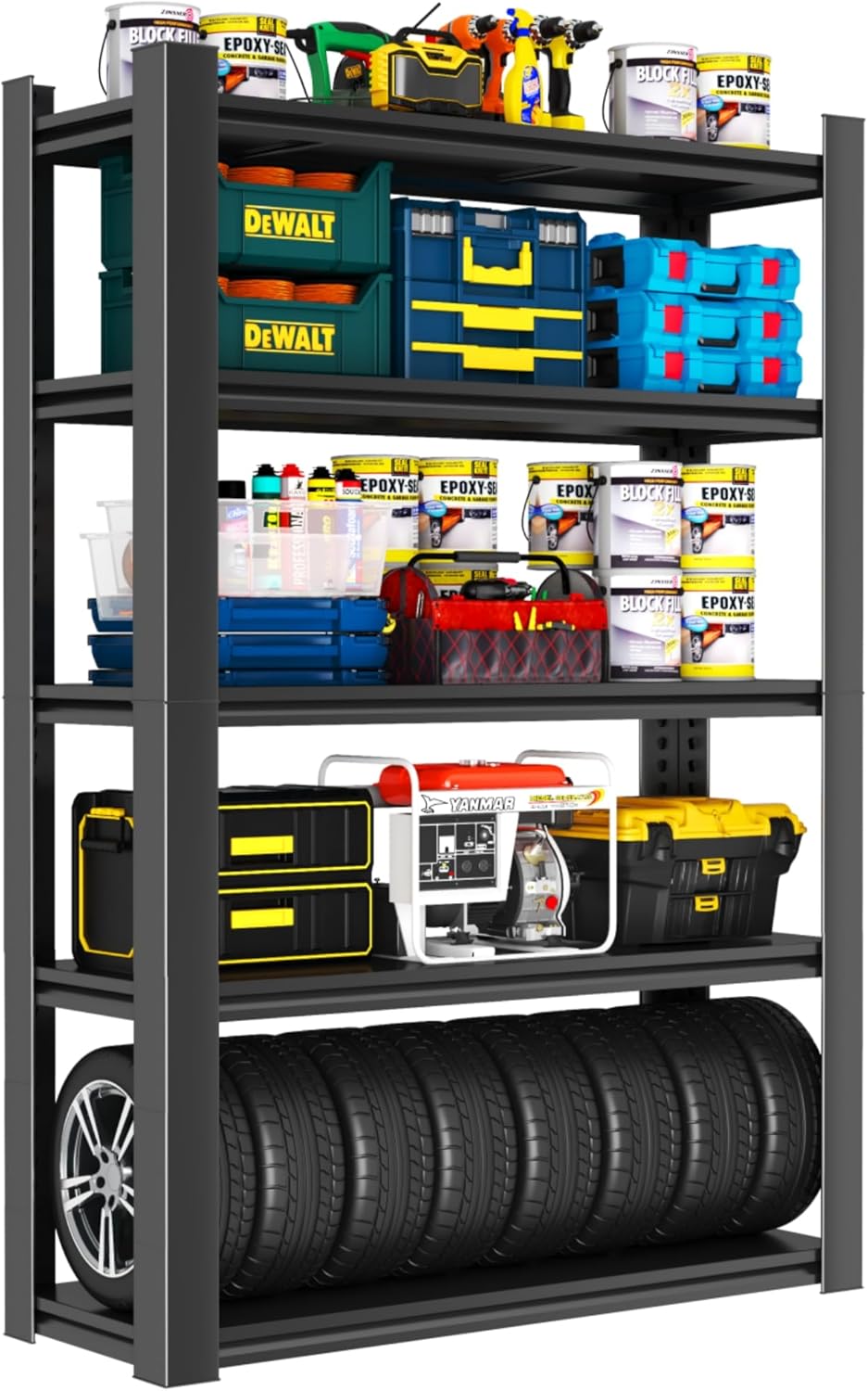 Heavy Duty 5-Tier Metal Garage Shelving Unit for Storage
